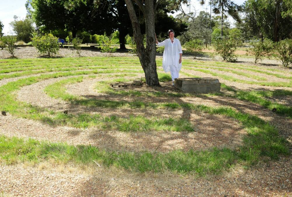 Susanna Pain led a New Year's Eve labyrinth walk for peace at the Australian Centre for Christianity and Culture. Photo: Melissa Adams