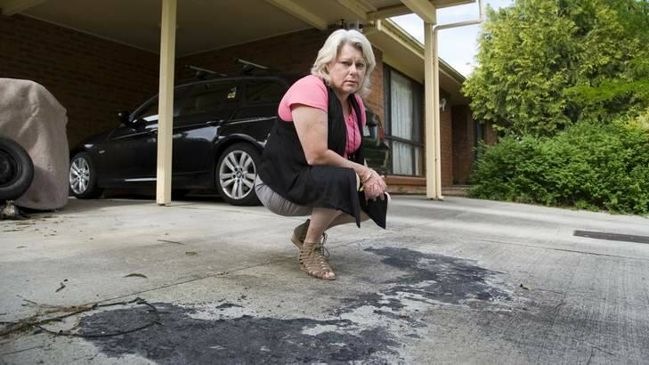 Kerrie Falconer's teenage son's car was one of many in Canberra's south to be torched in the past few months. Photo: Elesa Kurtz