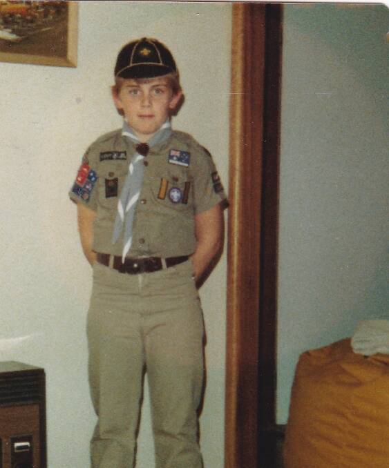 ACT Greens leader Shane Rattenbury, pictured in his scouts uniform.  Photo: Supplied
