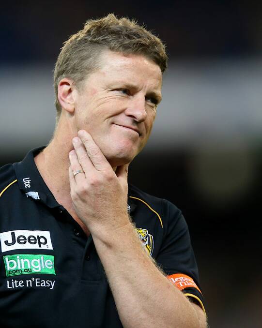 'Diabolical': Damien Hardwick was unhappy with the Edwards/Cunnington call. Photo: Pat Scala