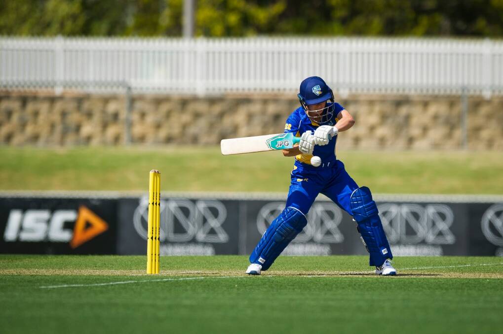 Katie Mack scored a century on Sunday in the Meteors' win over Queensland. Photo: Dion Georgopoulos