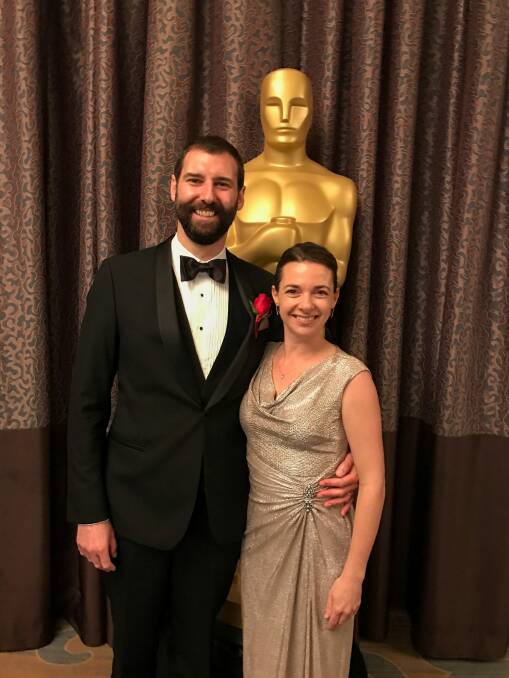 Nicholas Apostoloff and his wife Isla at the Academy's Scientific and Technical Awards 2017 in Beverly Hills. Photo: Supplied
