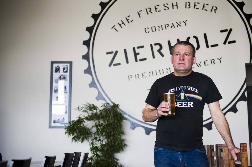 Wanting to showcase beers from Canberra: Christoph Zierholz at the Fyshwick brewery and restaurant. Photo: Rohan Thomson