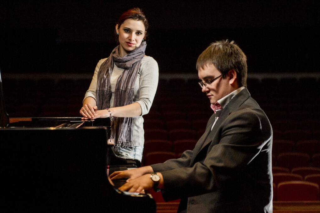 KEY APPEARANCES: Elina Akselrud, of Ukraine, and Maciej Wota, of Poland,  are competing at the International Chopin Piano Competition hosted by ANU’s School of Music. Photo: Jay Cronan