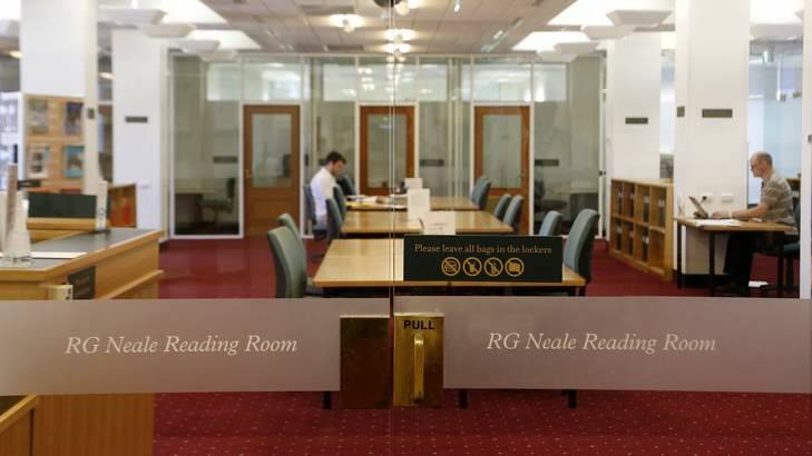 The RG Neale Reading Room at the National Archives. Photo: Jeffrey Chan