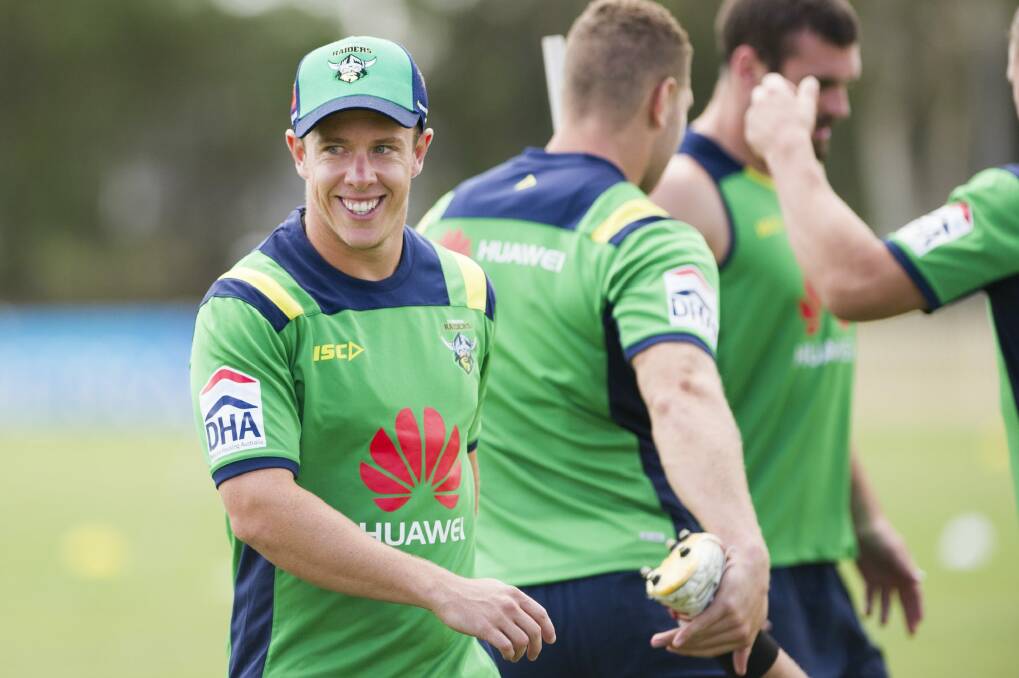 Raiders halfback Sam Williams is staying positive after the club knocked back a request to release him to join the Gold Coast Titans. Photo: Jay Cronan