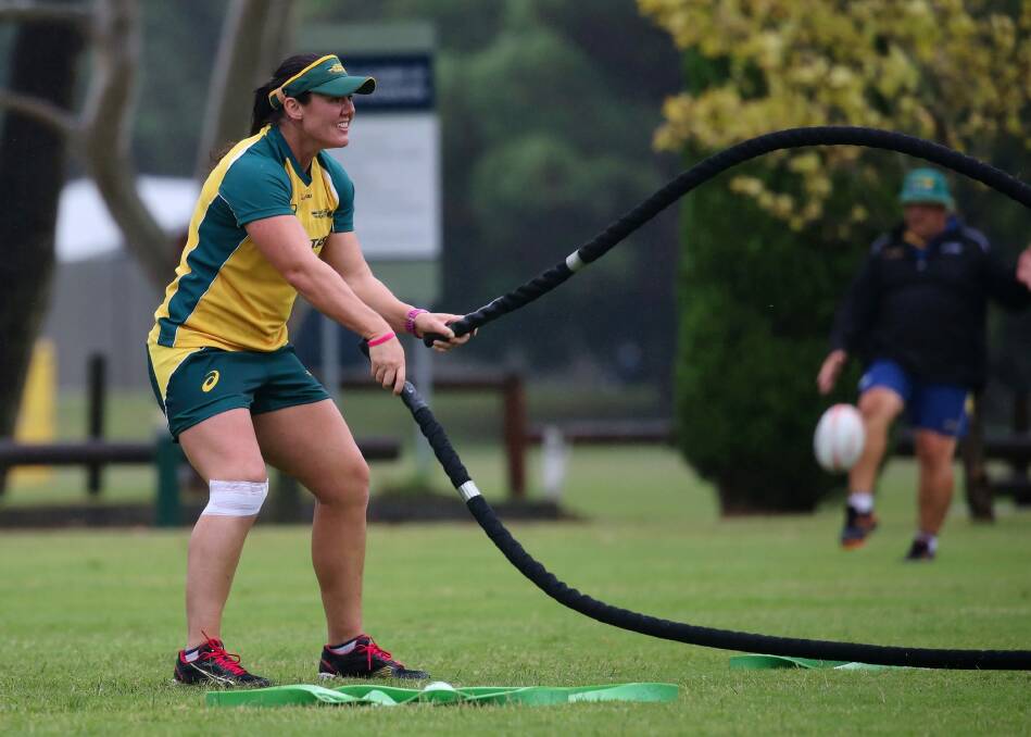 Canberra's Sharni Williams trains with the Australian sevens team ahead of the Rio Olympics. Photo: Karen Watson