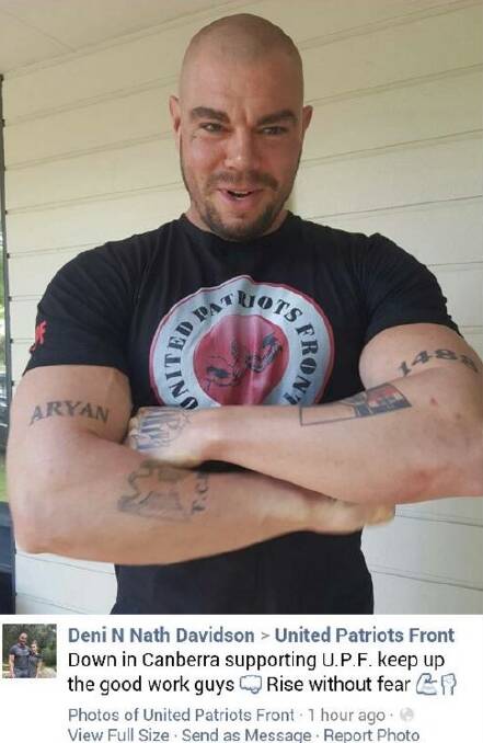 Charged: Nathan Davidson, 32, was allegedly found with guns, drugs, and cash during a raid in Wanniassa.  Photo: Supplied