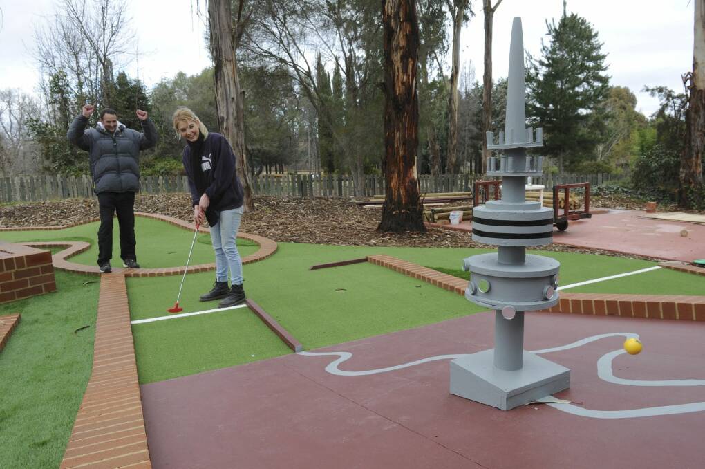 Canberra themed mini golf course at Weston Park, owned by Jason Perkins and managed by Cassandra Burgess. Photo: Graham Tidy