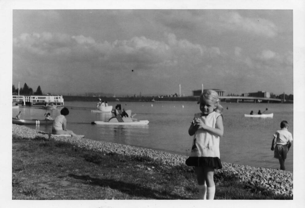 Jacqui Lucas enjoying a trip to Lake Burley Griffin in the hot summer of 1968. Photo: Supplied