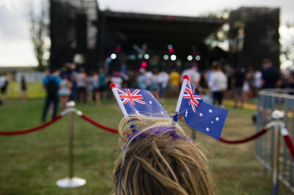 Family and friends gather on Regatta Point for the Australia day celebrations.  Photo: Jay Cronan