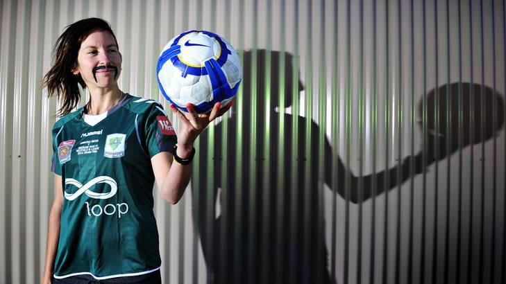 Canberra United midfielder Sally Shipard will sport a fake moustache throughout November. Photo: Jay Cronan