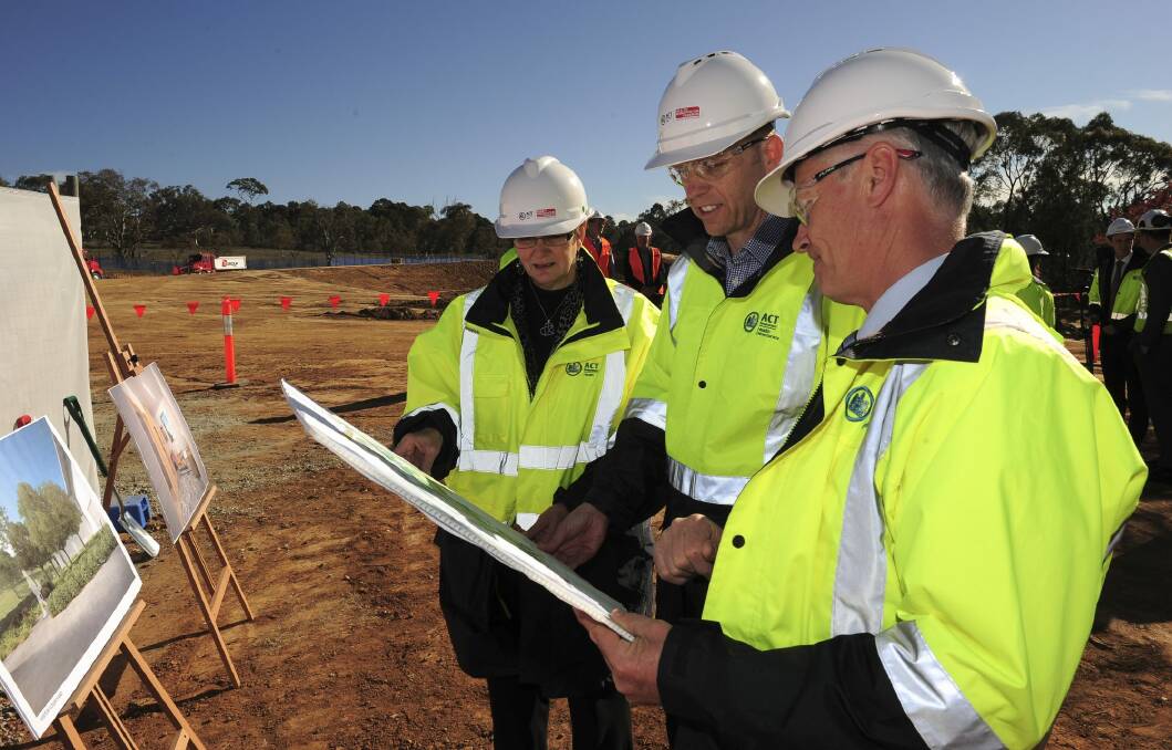 Construction of a new secure mental health unit in Canberra began on Monday. Photo: Graham Tidy