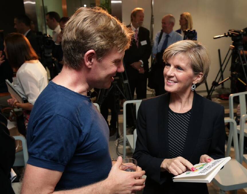 Controversial Danish researcher Bjorn Lomborg with Foreign Minister Julie Bishop earlier this year. Photo: DFAT