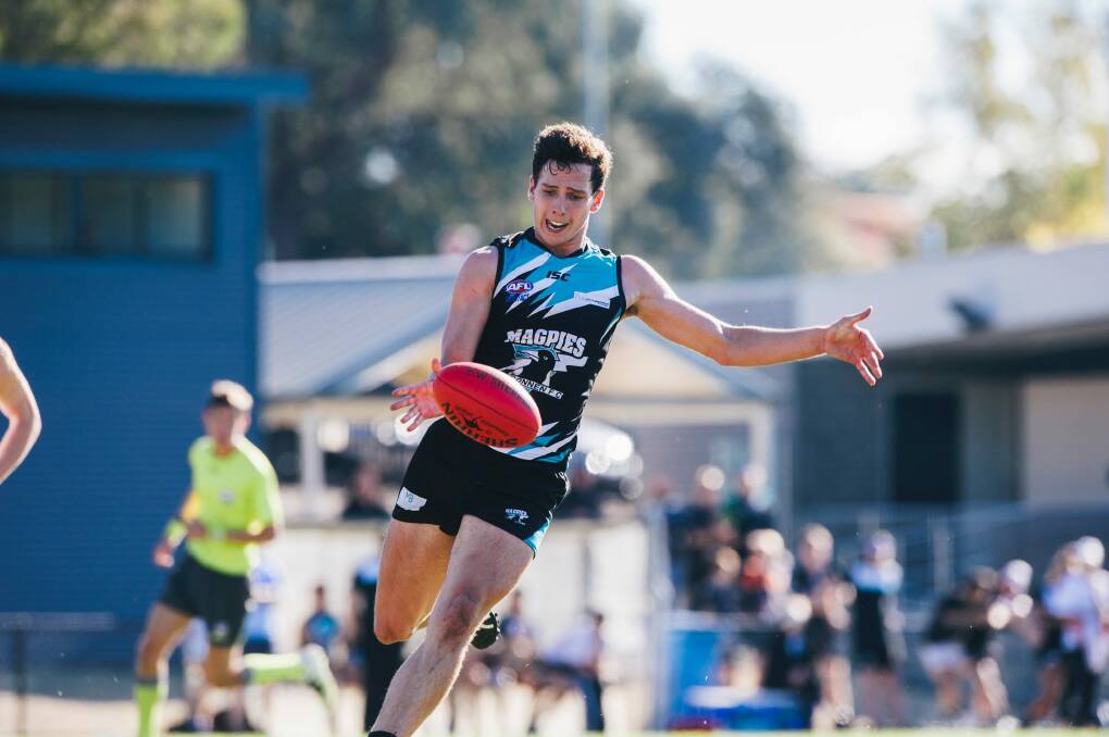 Canberra AFL. Belconnen Magpies v Eastlake Demons at Kippax. Magpies' Joseph Kenna Photo: Rohan Thomson