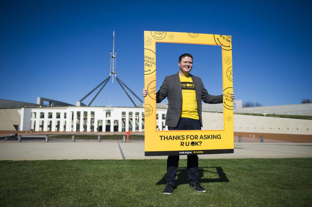 R U OK? chief executive Brendan Maher in Canberra in 2015. Photo: Rohan Thomson 