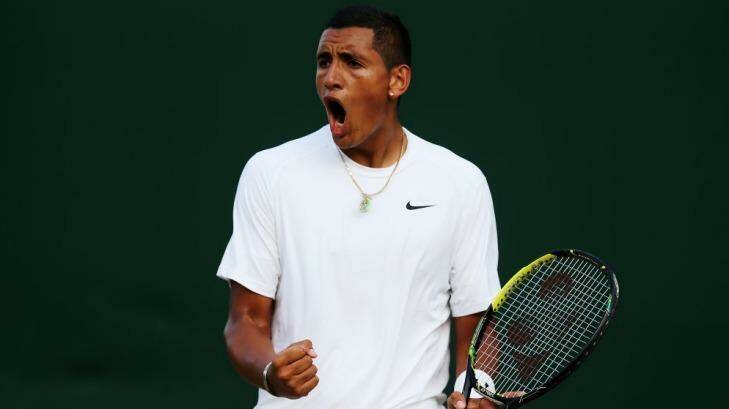Nick Kyrgios is into the fourth round at Wimbledon.