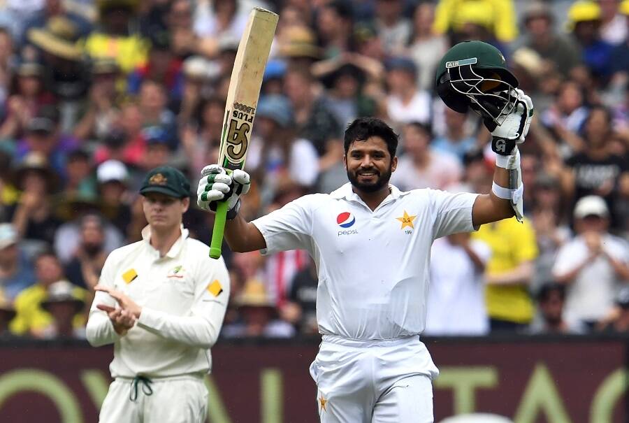 Pakistan's Azhar Ali celebrates his century at the MCG during the Boxing Day Test. Photo: AFP