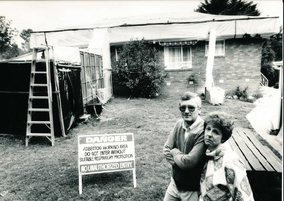 The Woden home of Keith and Frances Christie where asbestos removal took place as part of the federal government's clean-up operation.  Photo: Graham Tidy