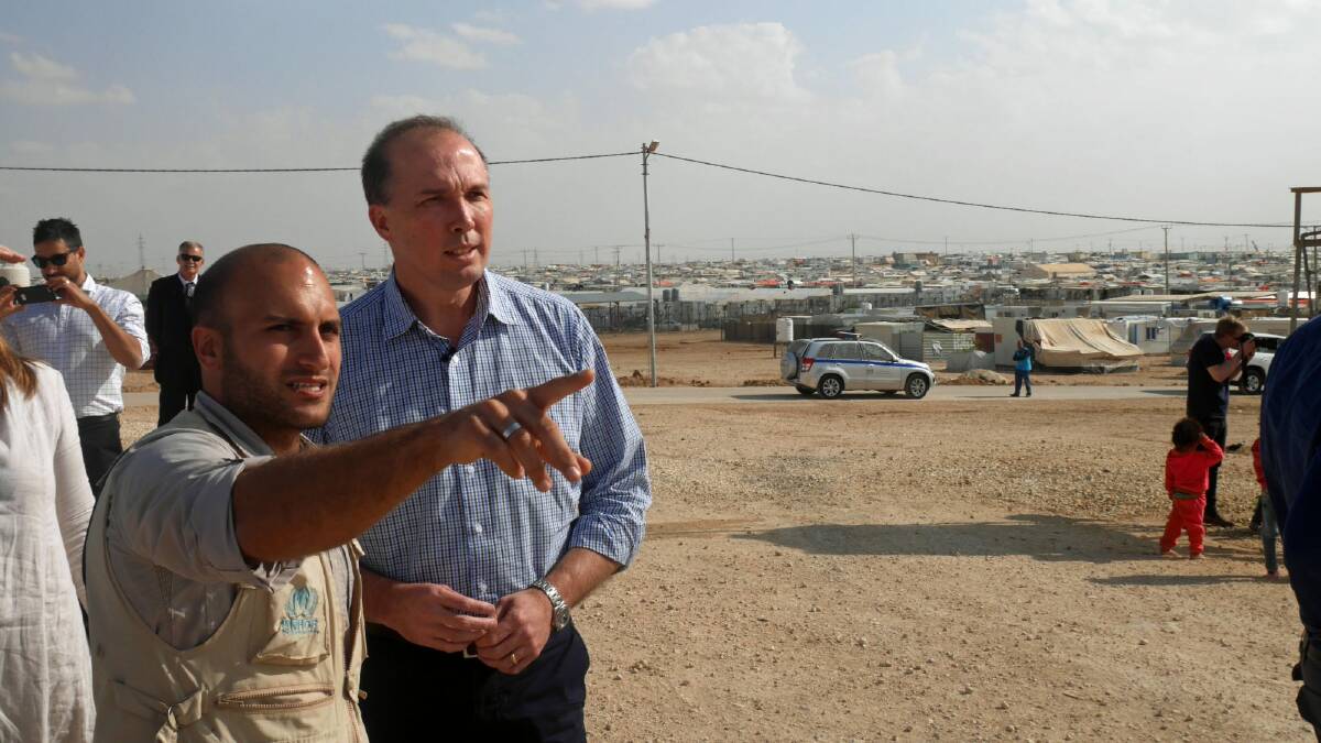 Immigration Minister Peter Dutton has returned from the Zaatari refugee camp in Jordan. Photo: Nick Miller