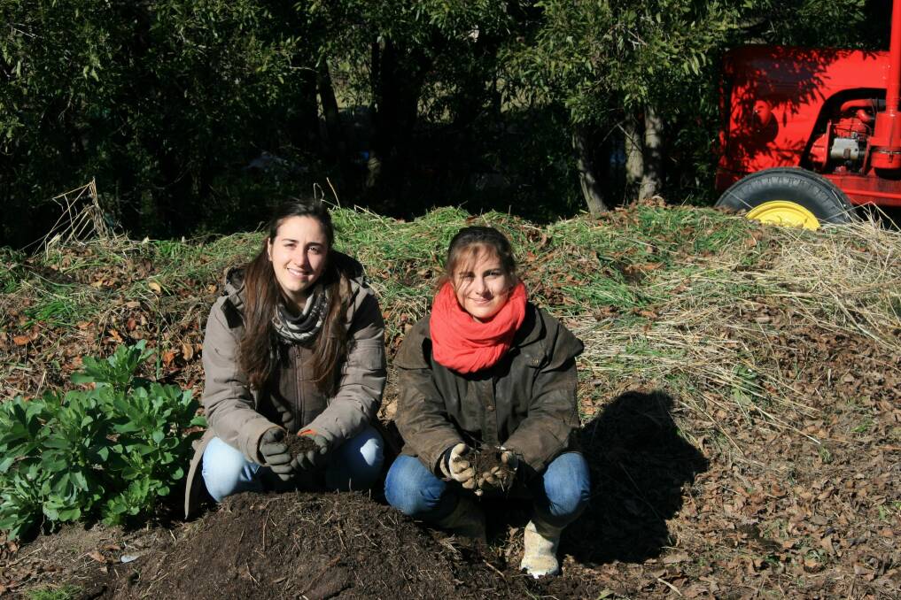 Sustainable-agriculture students Eva Tournaire and Clemence Medeville from France. Photo: Supplied