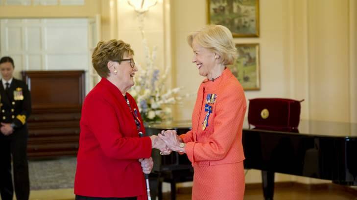 Awarded the Medal in the General Division, Ms Elizabeth Dawson and The Governor-General the Honourable Quentin Bryce AC. Photo: Jay Cronan