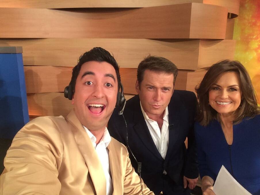 Canberra auctioneer and Big Brother alumnus Jason Roses (left) with Today's Karl Stefanovic and Lisa Wilkinson at the Channel Nine telethon.
