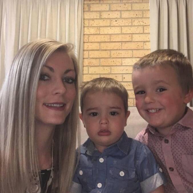 Mother Katie is pictured with sons Archie (middle) and Braxton (right). Photo: Supplied.