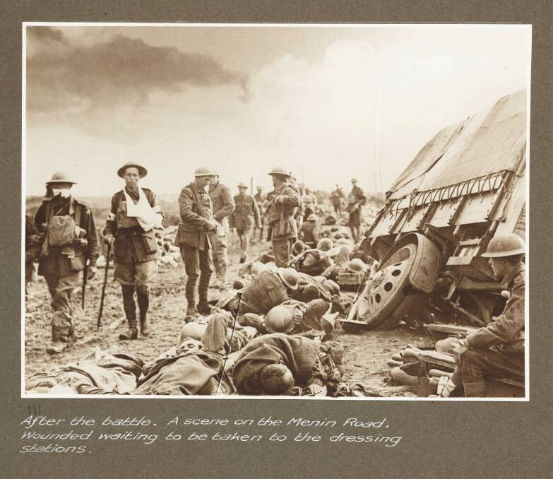 Menin Road: the aftermath of the battle.  Photo: Frank Hurley 