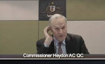 Commissioner John Dyson Heydon. Photo: Screen grab