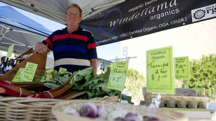 Back for 2014... Southside Farmers Market store owner Russell Farr of Windellama Organics. Photo: Jay Cronan
