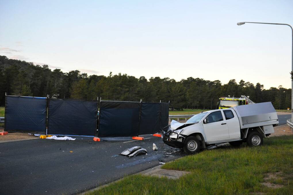 A woman has died in a two vehicle crash on Isabella drive, Chisholm. Photo: Jay Cronan