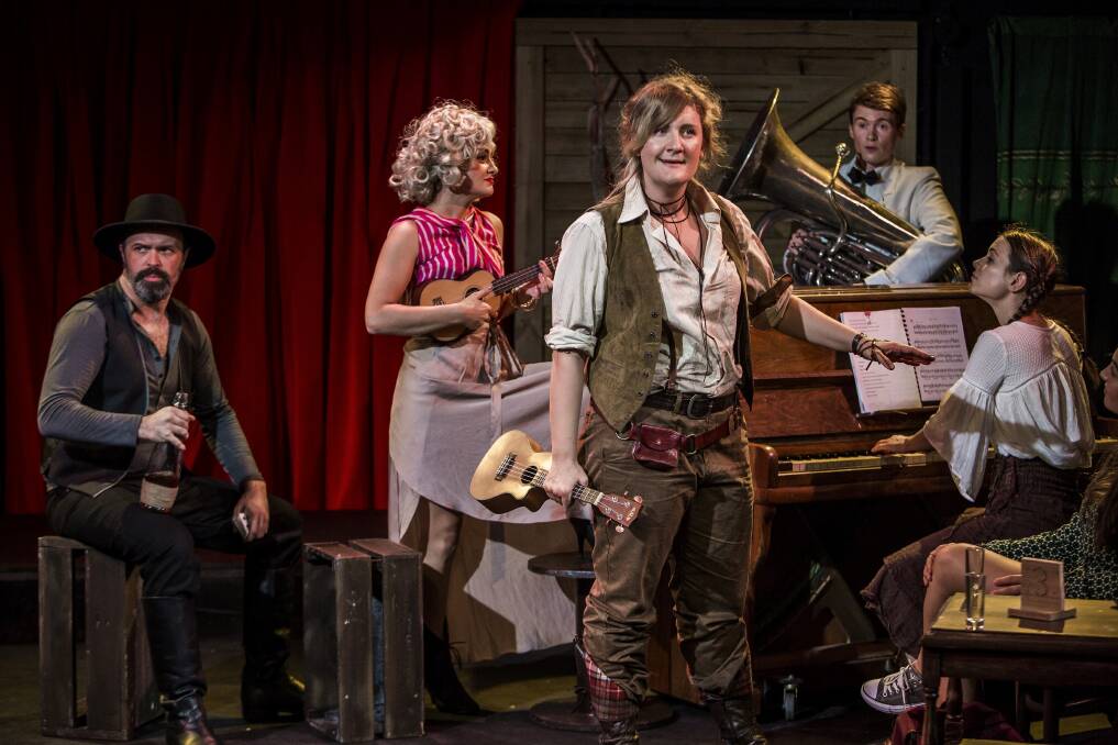A scene from <i>Calamity Jane</i> with Virgina Gay, centre, in the title role. Photo: John McRae