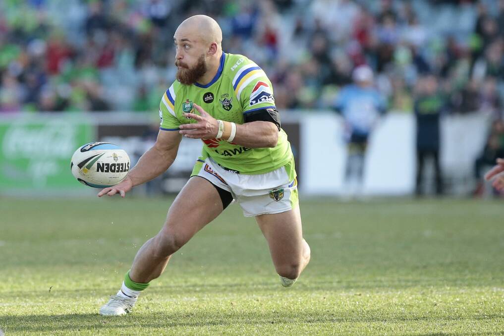 Canberra Raiders hooker Kurt Baptiste has been picked at halfback for Saturday's match with the Cronulla Sharks. Photo: Jeffrey Chan
