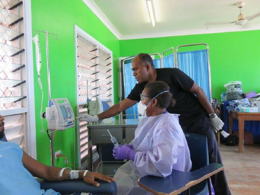 The team at the National Referral Hospital in Honiara, Solomon Islands put the new equipment and oncology training they received to use. Photo: Supplied