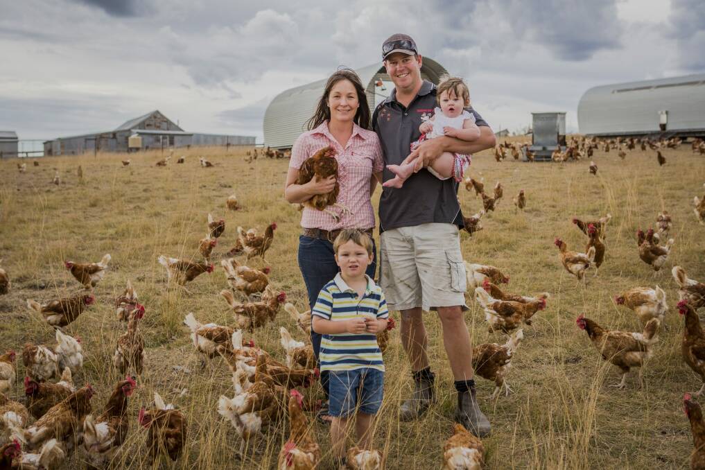 Farmers Theresa and Craig Robinson, with their children Alya and William. Photo: Jamila Toderas