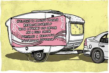 The Mount Ainslie food van.  <i>Illustration: Trevor Dickinson</i>