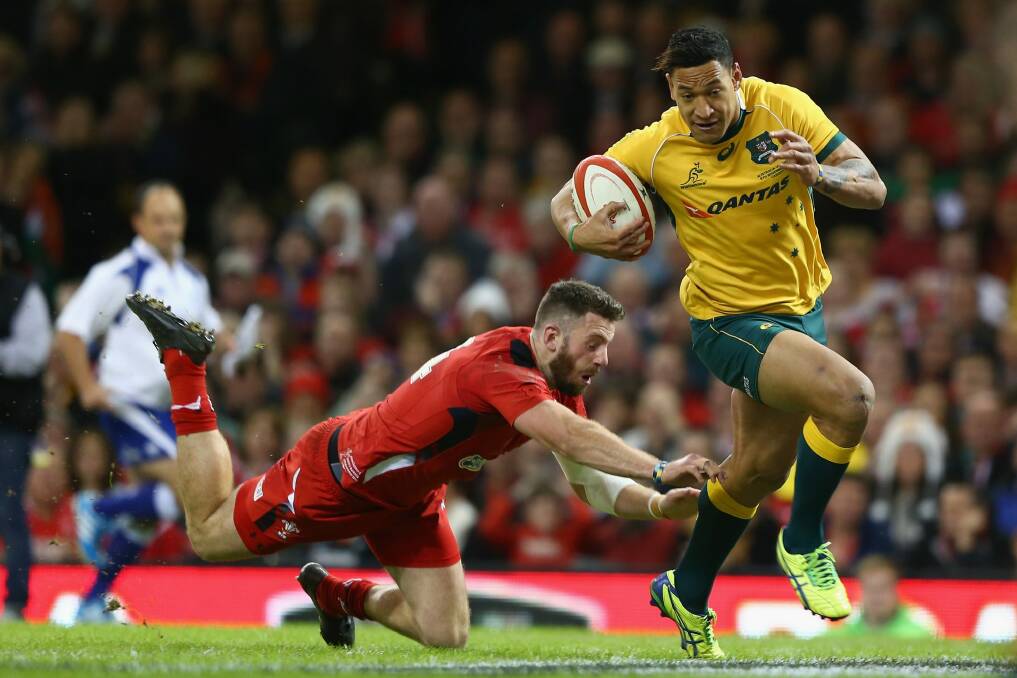 Drought broken: Israel Folau scores his first try in two months. Photo: Getty Images