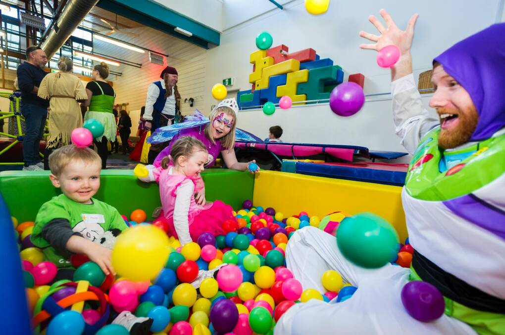 Kids enjoying the ball pit at Camp Quality's camp for cancer patients between four and six-years-old. Photo: Dion Georgopoulos