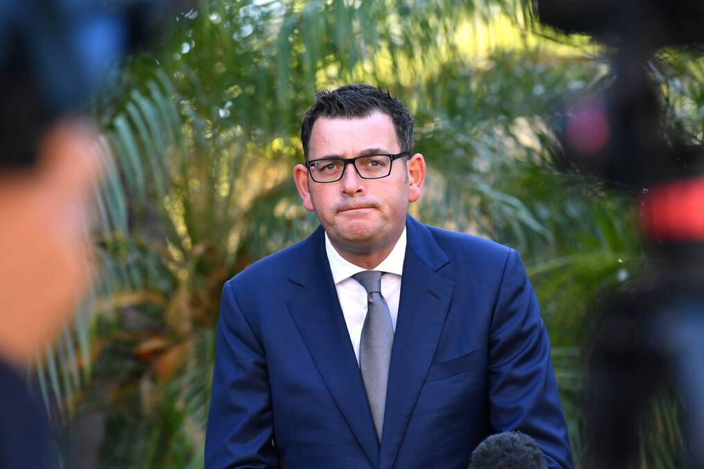 Victorian Premier Daniel Andrews was not sure whether Mr Nardella had resigned or been expelled.  Photo: Joe Armao