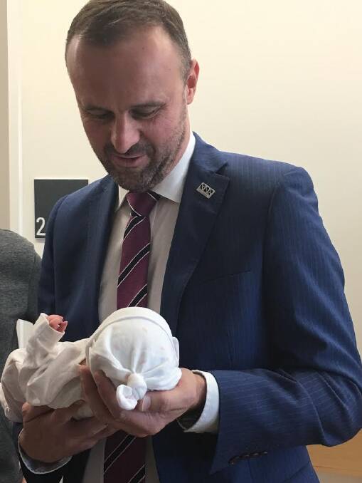 Safirah, at 2.8kg,  fitted comfortably in the palms of Andrew Barr's hands. Photo: supplied