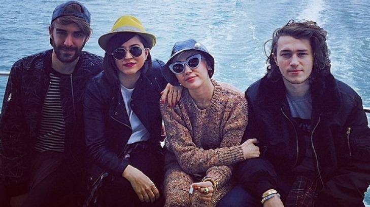 Miley and Braison Cyrus, together with "Miley's Jay", took in the Auckland harbour before boarding a private jet bound for Australia on Thursday. Photo: Instagram
