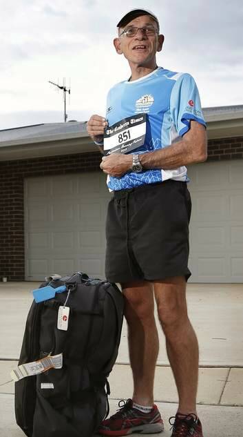 Bill Arthur from Watson is ready to run his 18th Canberra Marathon. Photo: Jeffrey Chan