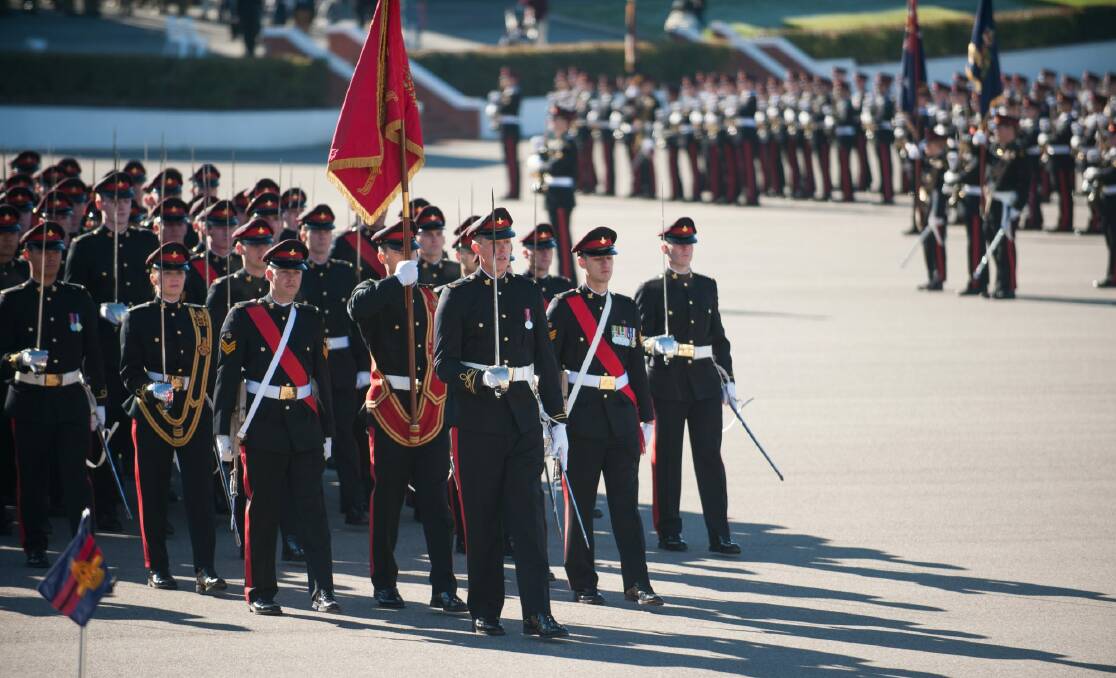 RMC Duntroon conducts a graduation parade and commissioning ceremony every six months to celebrate the completion of training by the Corps of Staff Cadets’ senior class. Photo: Elesa Kurtz