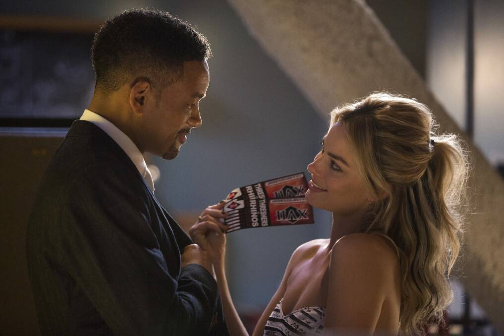 Will Smith and Margot Robbie in the film 'Focus' (out Feb 2015). Photo: Frank Masi