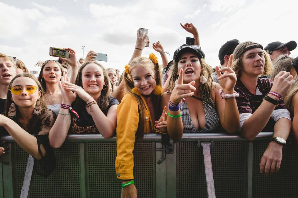 Festival goers at Groovin the Moo in Canberra. The landmark pill testing trial nearly didn't happen. Photo: Jamila Toderas