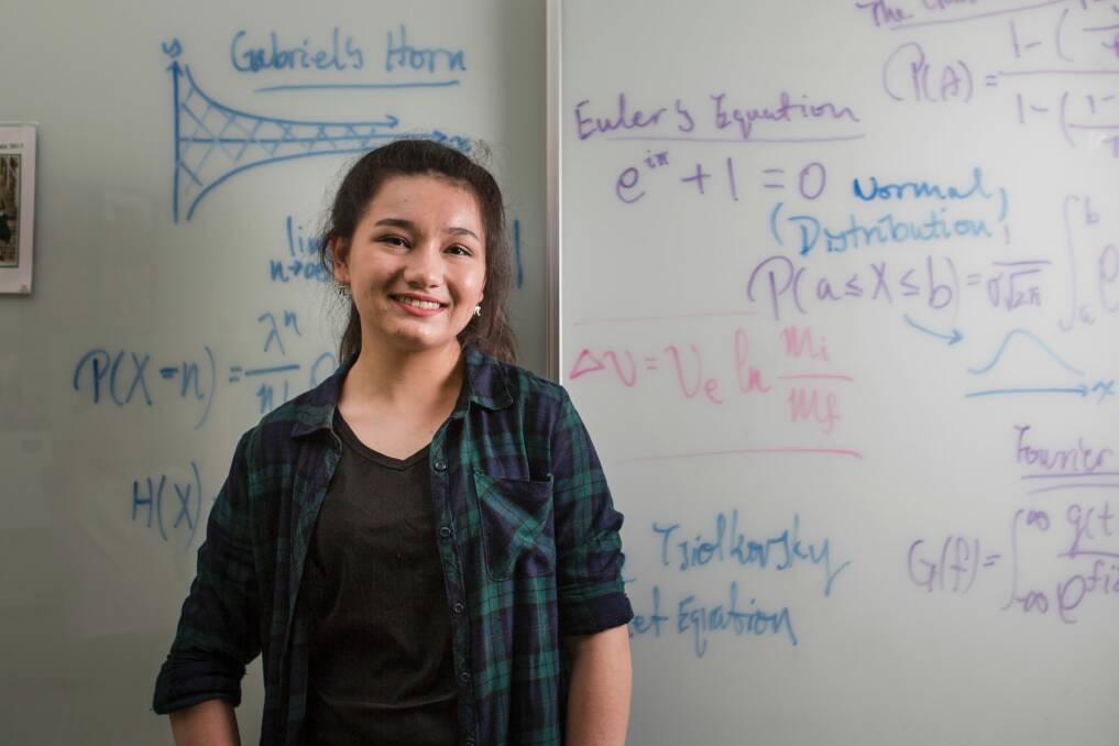 Rowena Stening, 17, has been named the top female year 12 student in Australia for an international maths competition. Photo: Jamila Toderas