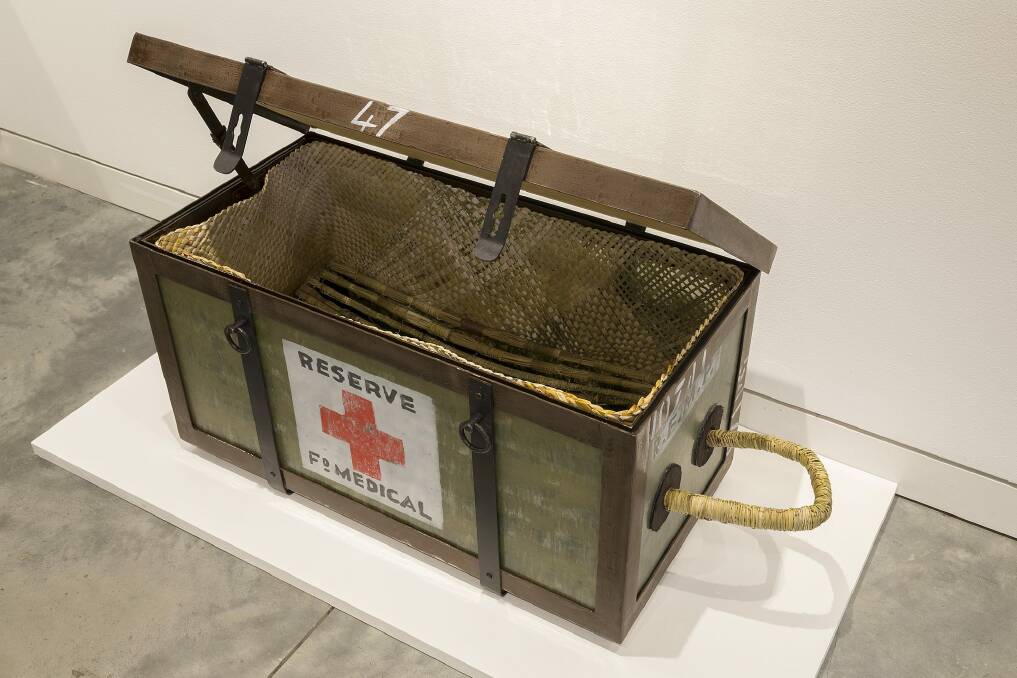 Jenni Kemarre Martiniello's 'First Aid Box' represents the comradeship between Australia and New Zealand. Photo: Adam McGrath