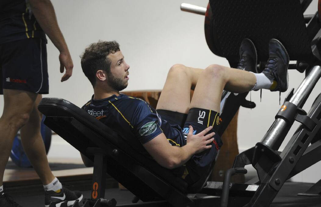 Robbie Coleman trains on Thursday ahead of the clash against the Queensland Reds. Photo: Graham Tidy