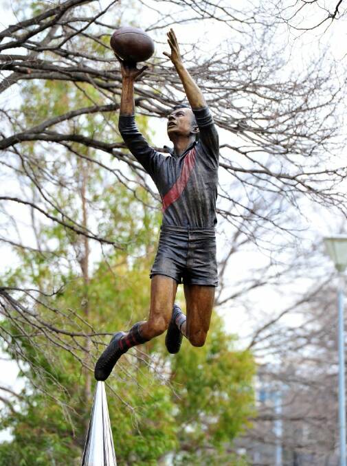 Unveiling of the John Coleman statue at the MCG in 2013. Photo: Wayne Taylor